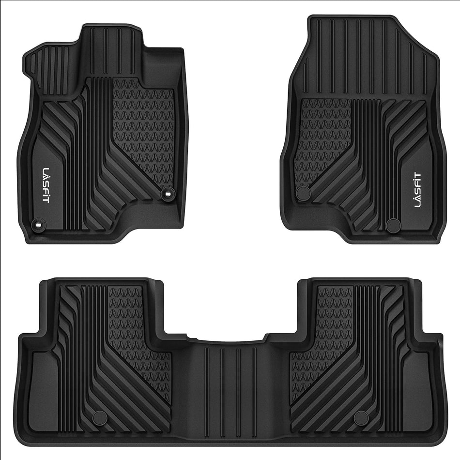 LASFIT LINERS Floor Mats for Acura RDX 2019-2024, All Weather Guard TPE 1st & 2nd Row Floor Liners, Black