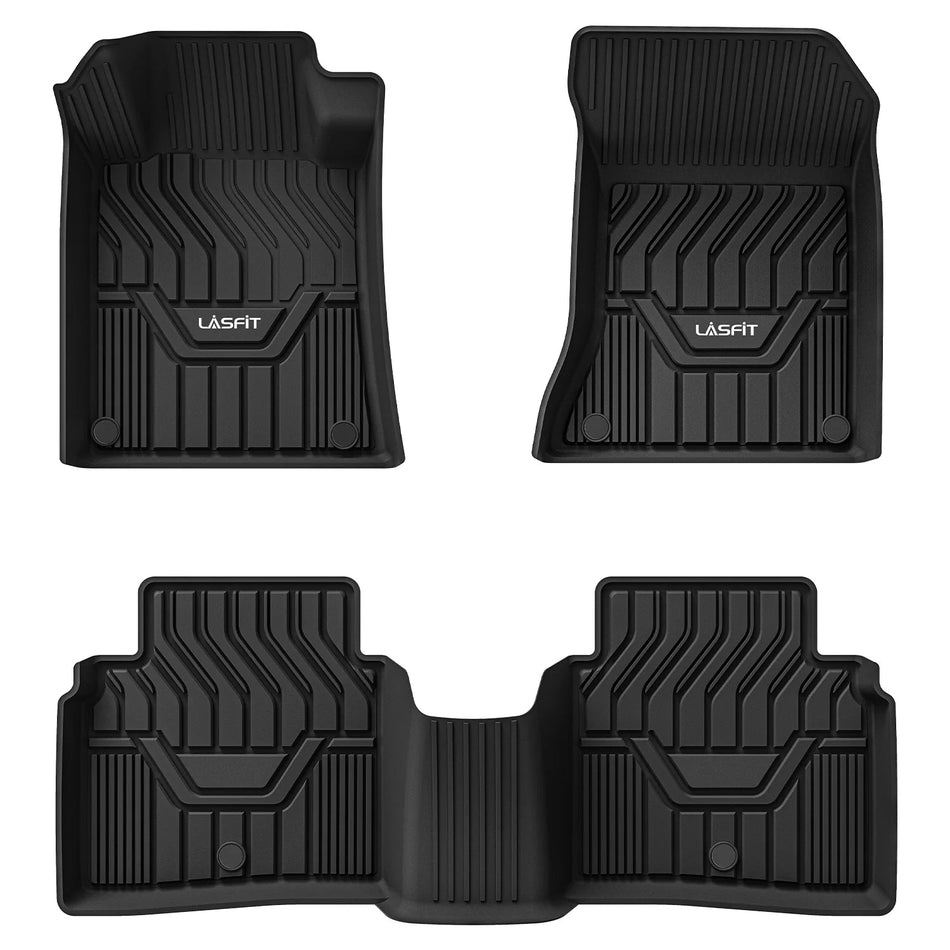 LASFIT LINERS Floor Mats for Nissan Altima 2024 2023 2022 2021 2020 2019, All Weather TPE Car Mats Custom Fit Floor Liners, 1st & 2nd Row, Black