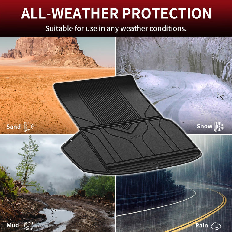 LASFIT LINERS Frunk Trunk Mats Fit for Tesla Model S & Model S Plaid 2021 2022 2023 2024, Custom Fit TPE All Weather Waterproof Cargo Liners, Black