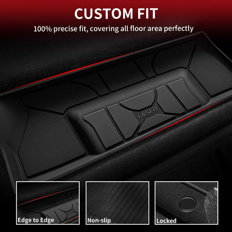 LASFIT LINERS Frunk Trunk Mats Fit for Tesla Model S & Model S Plaid 2021 2022 2023 2024, Custom Fit TPE All Weather Waterproof Cargo Liners, Black