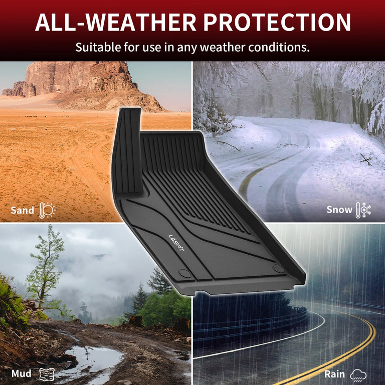 LASFIT LINERS Frunk Trunk Mats Fit for Tesla Model X 6 Seater & Model X Plaid 2021 2022 2023 2024, Custom Fit TPE All Weather Waterproof Cargo Liners, Black