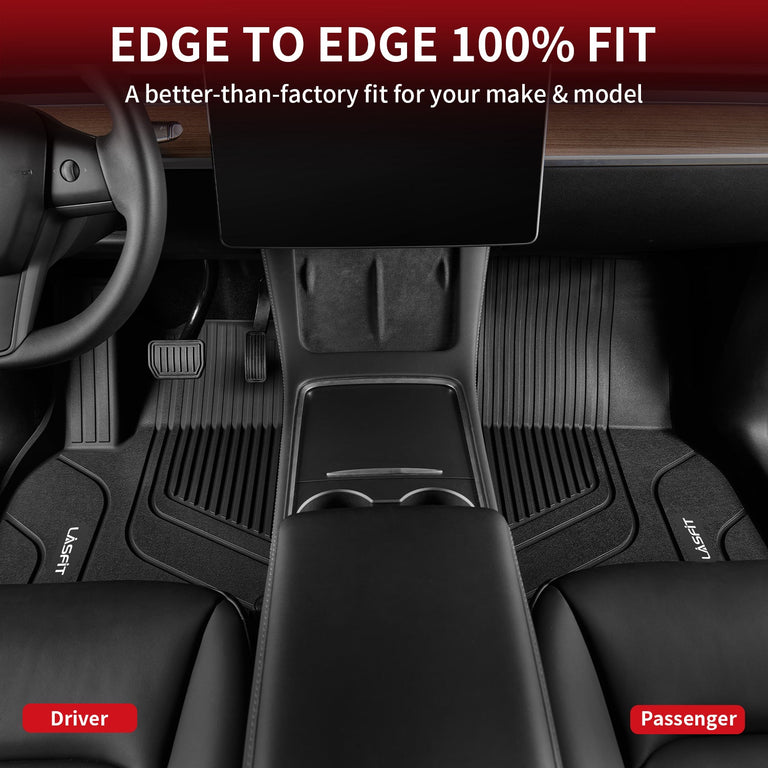 LASFIT LINERS Frunk Trunk Mats Fit for Tesla Model X 6 Seater & Model X Plaid 2021 2022 2023 2024, Custom Fit TPE All Weather Waterproof Cargo Liners, Black