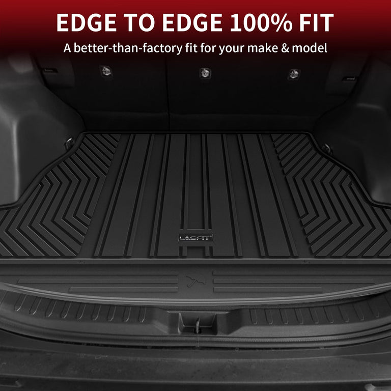 LASFIT LINERS Trunk Mats Fit for 2019-2024 Toyota RAV4 (Include Hybrid), All Weather Custom Fit TPE Cargo Liner, Black