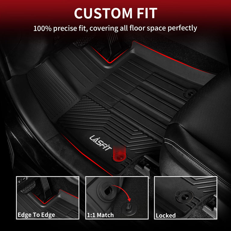 LASFIT LINERS Trunk Mats Fit for 2019-2024 Toyota RAV4 (Include Hybrid), All Weather Custom Fit TPE Cargo Liner, Black