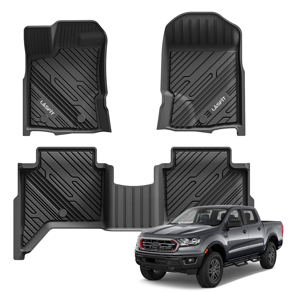 Lasfit Liners Ford Ranger Supercrew Cab 2020 2023 Custom Fit Floor Mats Tpe Truck Liners 3902