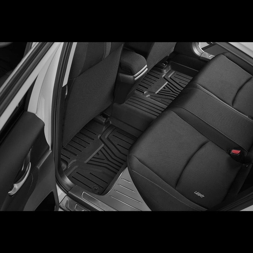 LASFIT LINERS Floor Mats Fit for Honda Civic 2016-2021 1st & 2nd Row Set, All Weather TPE Car Liners Black
