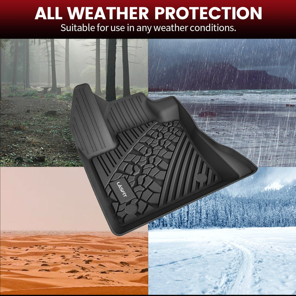 LASFIT LINERS Floor Mats Fit for 2017-2024 Jeep Compass, Durable TPE All Weather Custom Fit Car Mats, Includes Front and Rear 1st & 2nd Row TPE Floor Liners, Black