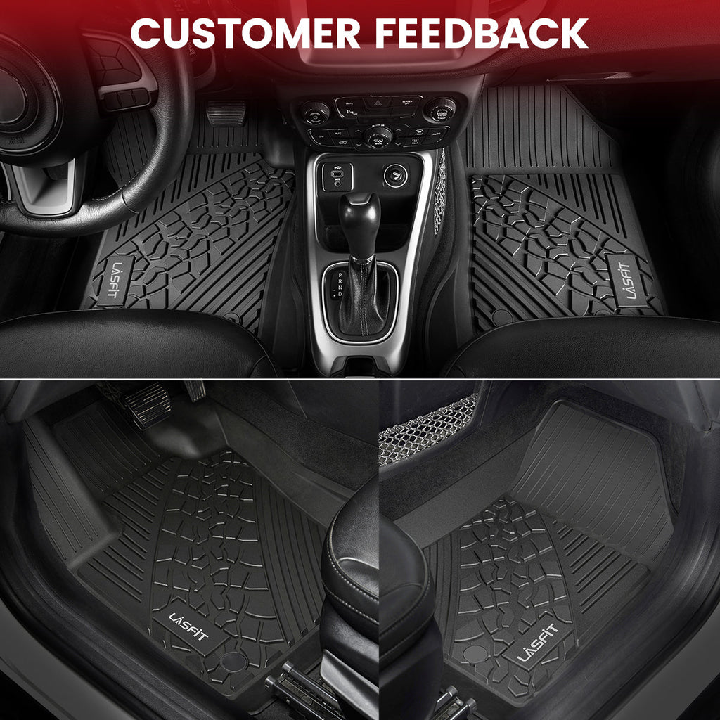 LASFIT LINERS Floor Mats Fit for 2017-2024 Jeep Compass, Durable TPE All Weather Custom Fit Car Mats, Includes Front and Rear 1st & 2nd Row TPE Floor Liners, Black