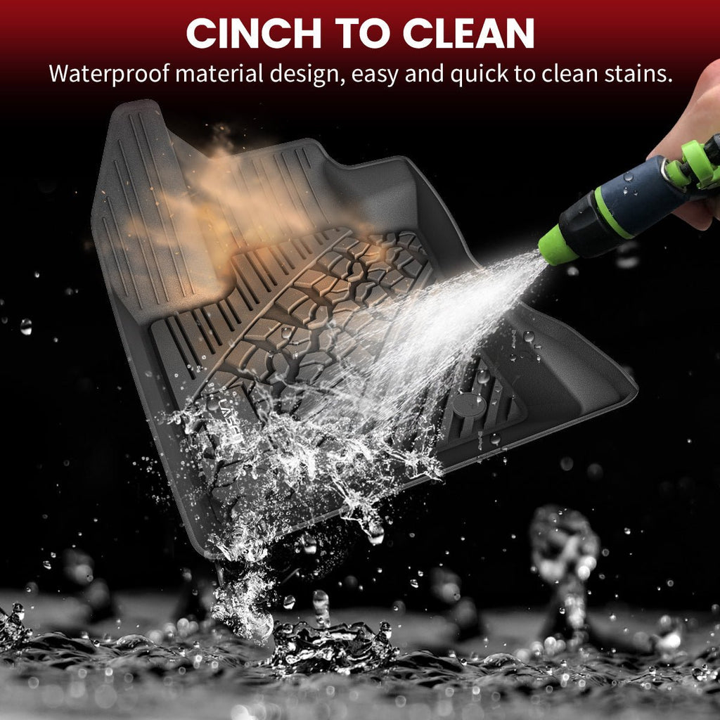 LASFIT LINERS Floor Mats Fit for 2017-2024 Jeep Compass, Durable TPE All Weather Custom Fit Car Mats, Includes Front and Rear 1st & 2nd Row TPE Floor Liners, Black