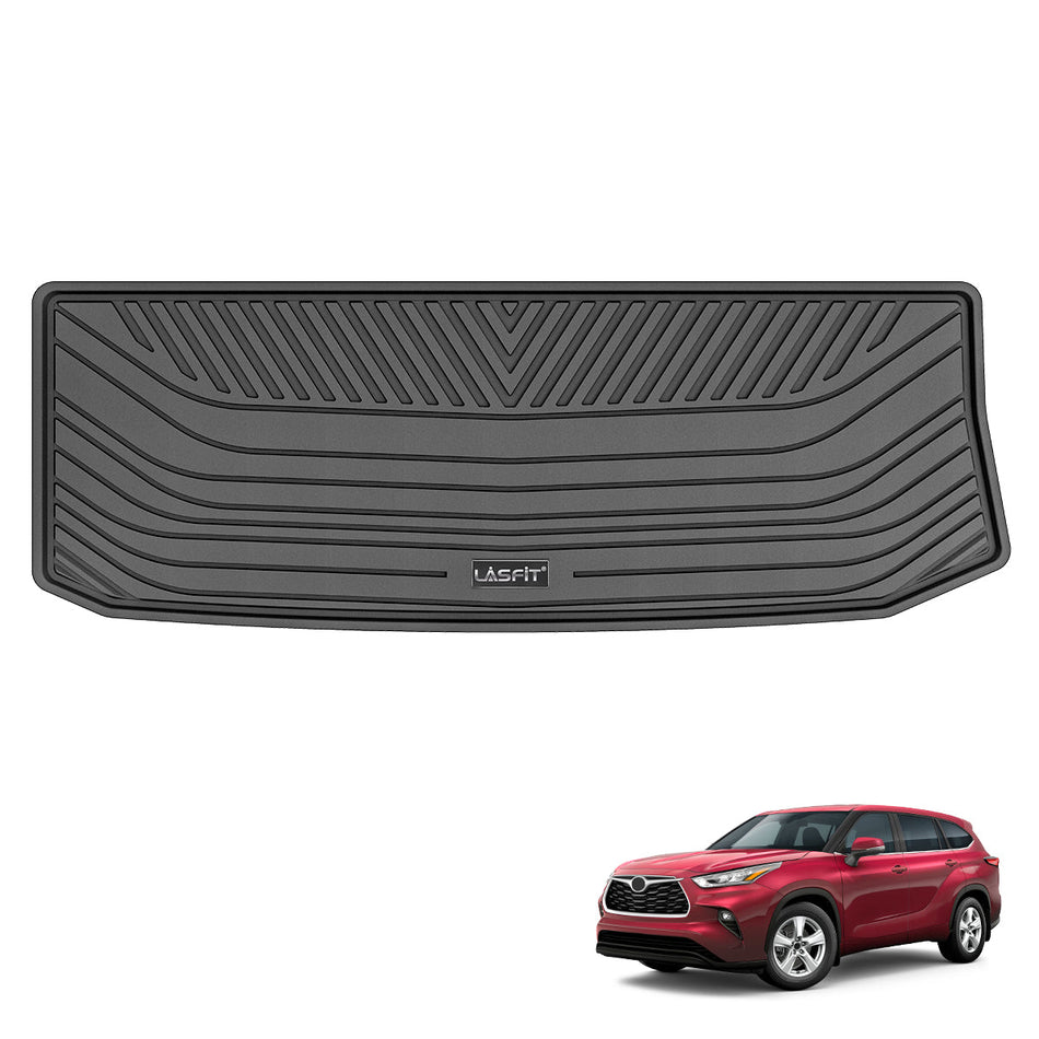 LASFIT LINERS Cargo Liner Fit for 2020-2024 Toyota Highlander (Fit for Hybrid) All Weather TPE Car Trunk Mat, Limited and Platinum Only