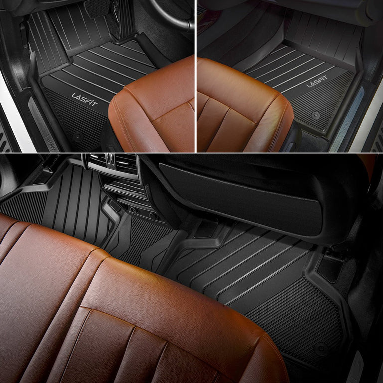 LASFIT LINERS Floor Liners for BMW X5 2014-2018 All Weather Custom Fit Unique Pure Car TPE Floor Mats Front & 2nd Set Liners, Black