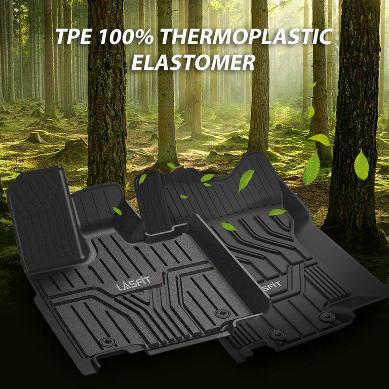 LASFIT LINERS Floor Mats & Cargo Mat Fit for Jeep Grand Cherokee L 2021-2024 (ONLY for 6-Passenger Without Center Console) All Weather Custom Fit Car Floor Liners