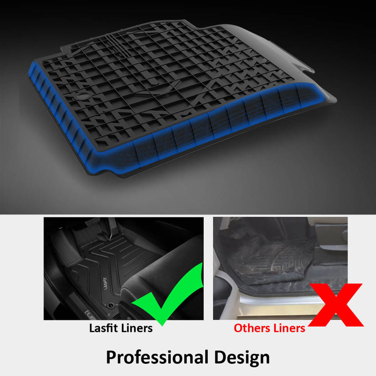 LASFIT LINERS Floor Mats Custom Fit for 2016-2022 Lexus RX (RX350/ RX450h) , All Weather TPE Car Liners, Front & Rear Rows, Black