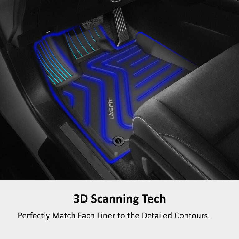 LASFIT LINERS Floor Mats Custom Fit for 2016-2022 Lexus RX (RX350/ RX450h) , All Weather TPE Car Liners, Front & Rear Rows, Black