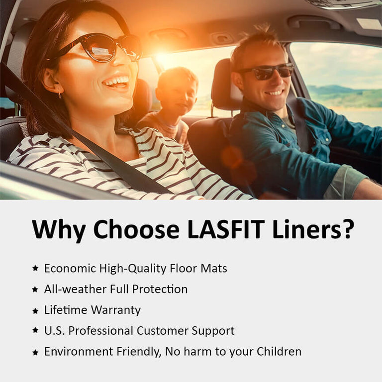 LASFIT LINERS Floor Mats Custom Fit for 2016-2022 Lexus RX (RX350/ RX450h) , All Weather TPE Car Liners, Front & Rear Rows, Black