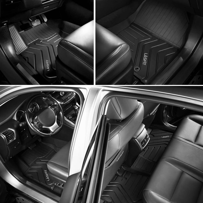 LASFIT LINERS Floor Mats Fit for 2015-2021 Lexus NX200t NX300 NX300h, All Weather Guard Custom TPE Floor Liners, Front & Rear Rows, Black