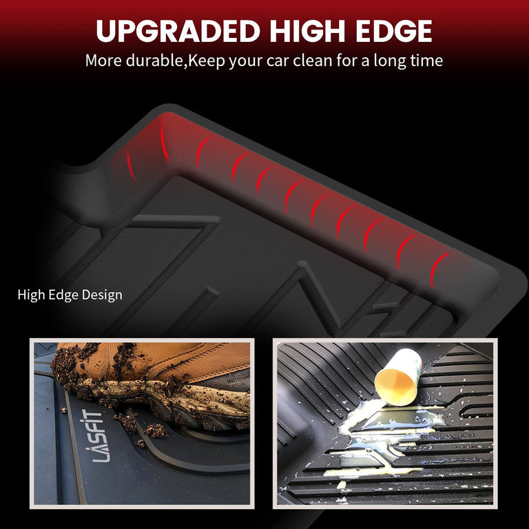 LASFIT LINERS Floor Mats Fit for 2018-2024 GMC Terrain Denali/Chevrolet Equinox, All Weather Protection TPE Car Liners, 1st & 2nd Row Set