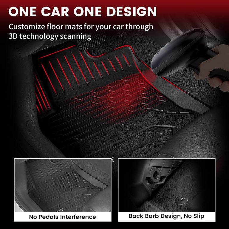 LASFIT LINERS Floor Mats Fit for 2018-2024 GMC Terrain Denali/Chevrolet Equinox, All Weather Protection TPE Car Liners, 1st & 2nd Row Set