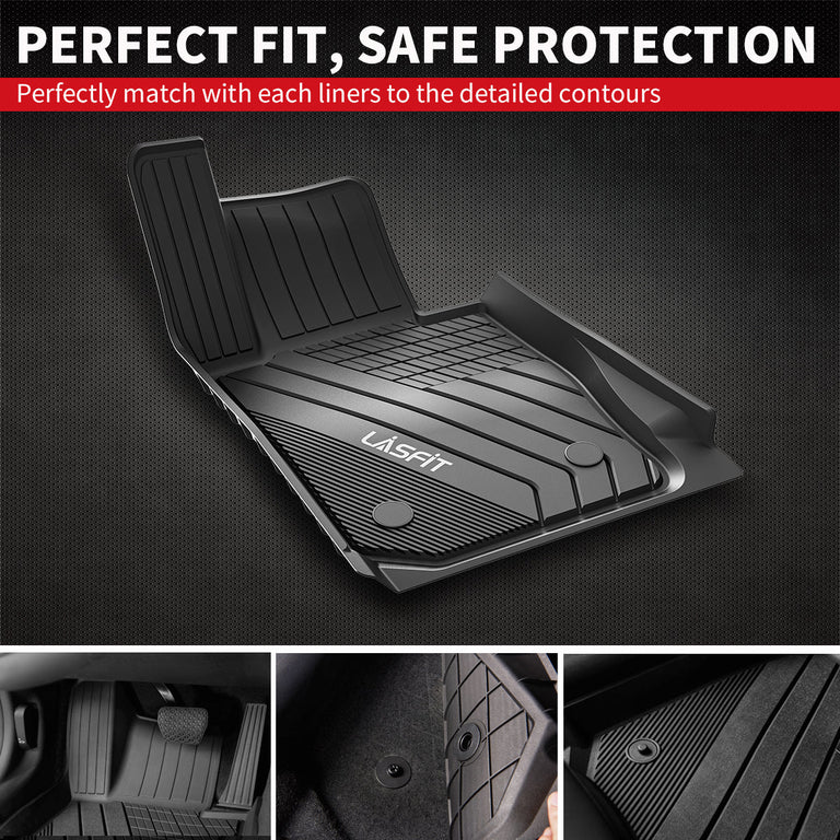 LASFIT LINERS Floor Mats Fit for 2019-2024 BMW 3 Series 320i 330i 330i xDrive RWD Sedan Only, All Weather TPE Car Mats 1st & 2nd Seat Floor Liners