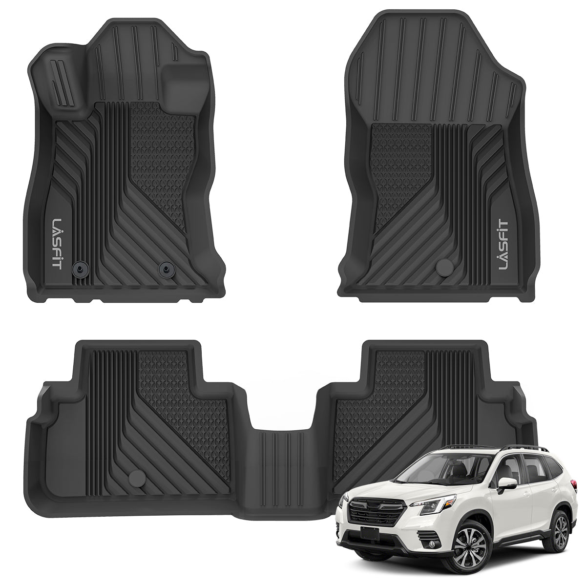 LASFIT LINERS Floor Mats Fit for 2019-2024 Subaru Forester All Weather