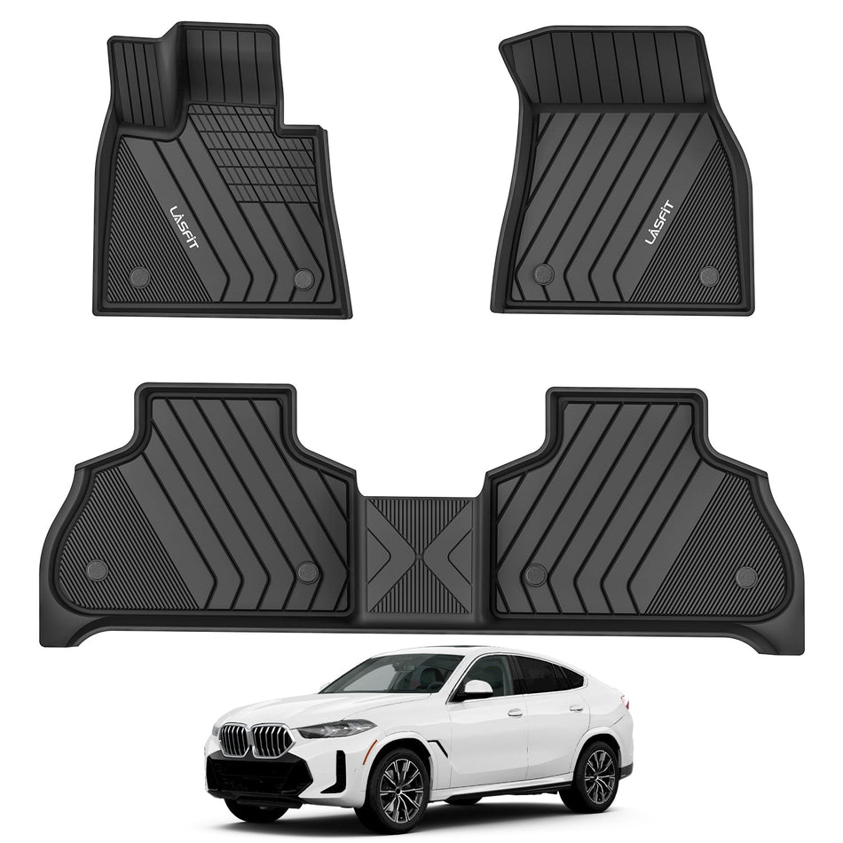 LASFIT LINERS Floor Mats Fit for 2020-2024 BMW X6 All Weather Custom Fit Car Floor Liners