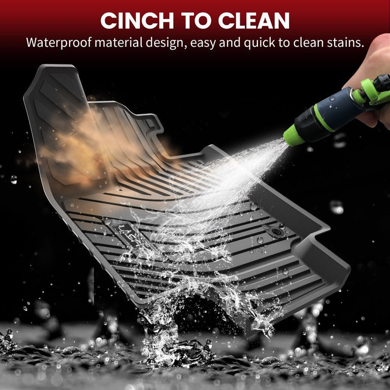 LASFIT LINERS Floor Mats Fit for 2020-2024 Toyota Highlander (Not for Hybrid) All Weather Custom Fit TPE Car Mats Front and Rear Floor Liners, Black