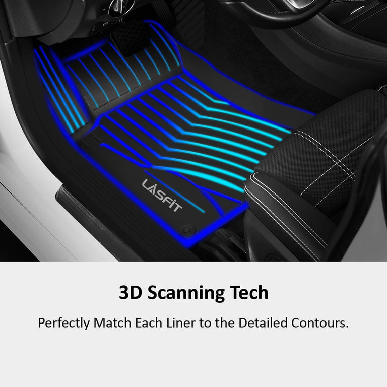 LASFIT LINERS Floor Mats Fits for 2015-2021 Mercedes Benz C Class Sedan Only (C180 C200 C300 C350e C400 C43 AMG C450 AMG C63 AMG C63 AMG S), All Weather Guard TPE Car Liners, 1st & 2nd Row Set