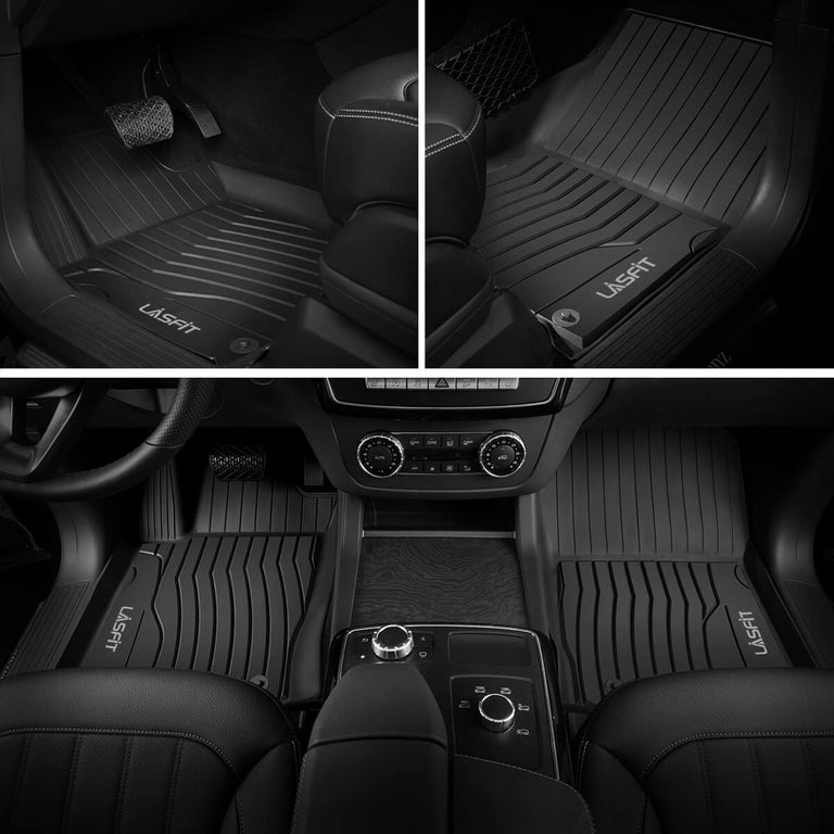 LASFIT LINERS Floor Mats Fits for 2016-2019 Mercedes Benz GLE350 400 43 AMG 450 AMG 500 500e 550 550e 63 AMG S, All Weather TPE Car Liners, 1st & 2nd Row