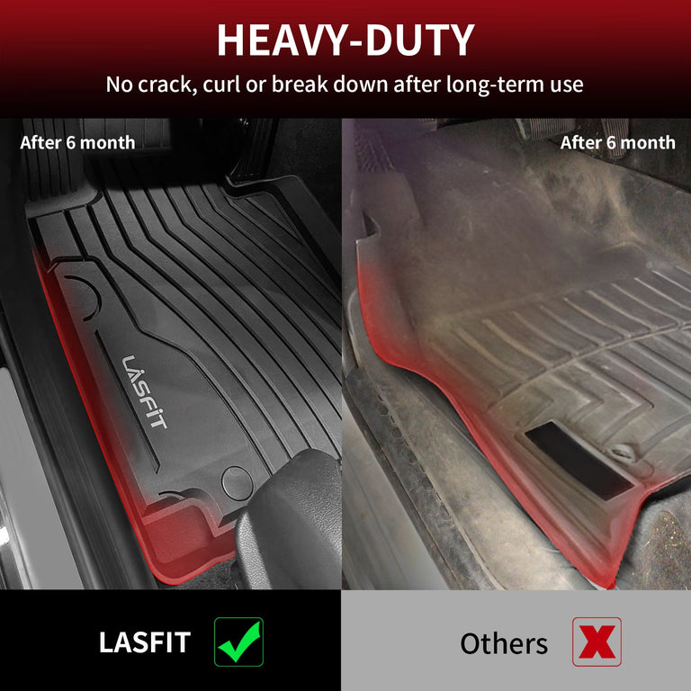 LASFIT LINERS Floor Mats Fits for 2016-2022 Mercedes Benz GLC, GLC250/ GLC300/ GLC300e/ GLC350e/ GLC43 AMG/ GLC63 AMG/ GLC63 AMG S, All Weather TPE Car Liners, 1st & 2nd Row Set