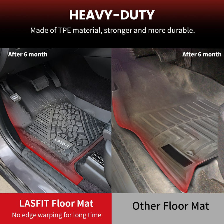 LASFIT LINERS Floor Mats Fits for 2019-2024 Mercedes Benz G Class (G500 G550 G63 AMG), All Weather Guard TPE Car Liners,1st & 2nd Row Set