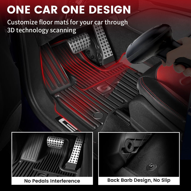 LASFIT LINERS Floor Mats Fits for 2019-2024 Mercedes Benz G Class (G500 G550 G63 AMG), All Weather Guard TPE Car Liners,1st & 2nd Row Set