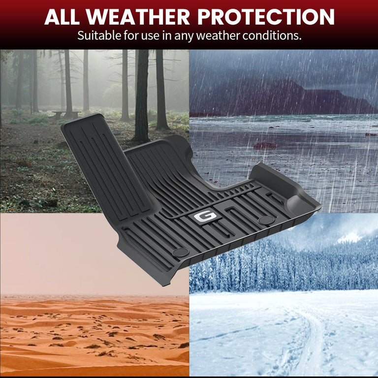 LASFIT LINERS Floor Mats Fits for 2019-2024 Mercedes Benz G Class (G500 G550 G63 AMG), All Weather Guard TPE Car Liners,1st & 2nd Row Set