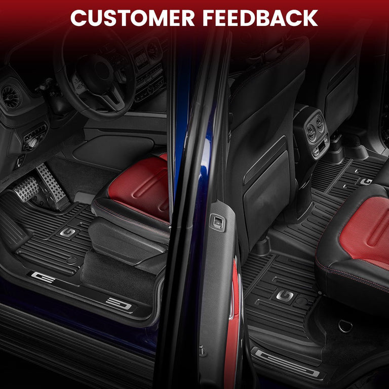 LASFIT LINERS Floor Mats Fits for 2019-2024 Mercedes Benz G Class (G500 G550 G63 AMG), All Weather Guard TPE Car Liners,1st & 2nd Row Set