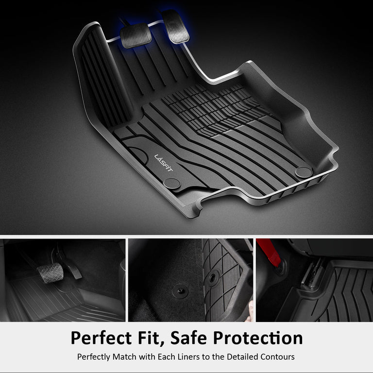 LASFIT LINERS Floor Mats Fits for 2020-2024 Mercedes Benz GLE350/ 43 AMG/ 450/53 AMG/ 580/63 AMG S(Not Fit for Coupe), All Weather TPE Car Liners, 1st & 2nd Row