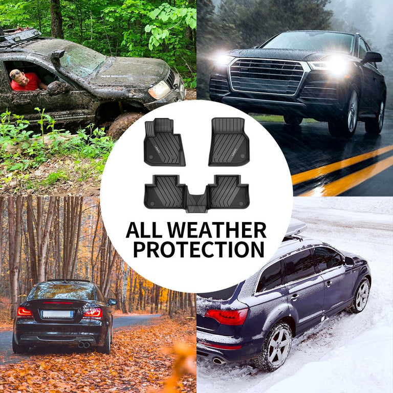 LASFIT LINERS Floor Mats Fits for BMW X4 2019-2024, Custom All Weather TPE Floor Liners, Front & Rear Rows, Black