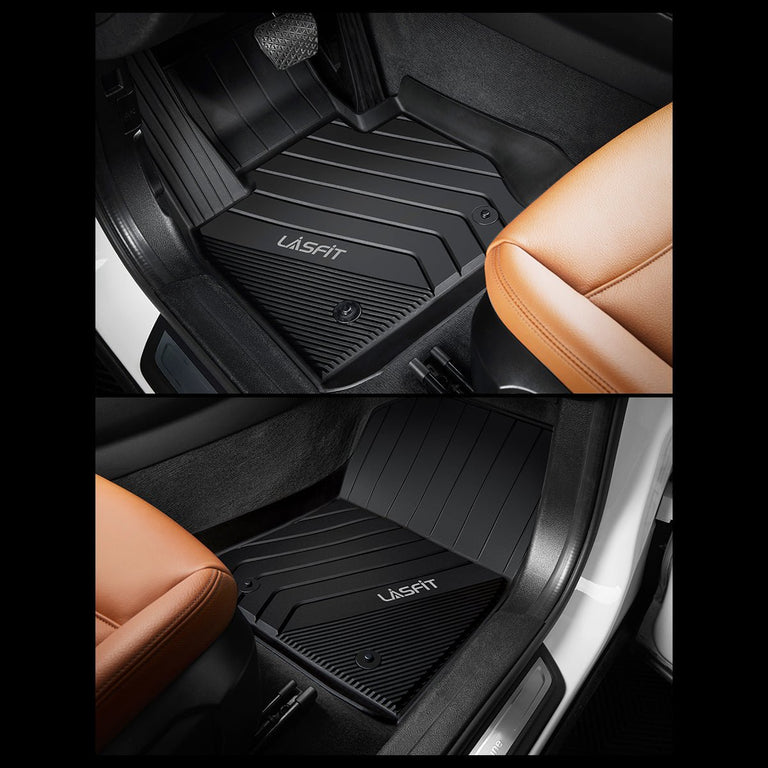 LASFIT LINERS Floor Mats Fits for BMW X4 2019-2024, Custom All Weather TPE Floor Liners, Front & Rear Rows, Black