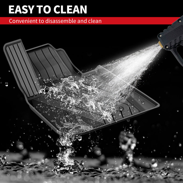 LASFIT LINERS Floor Mats Fits for BMW X4 2019-2024, Custom All Weather TPE Floor Liners, Front & Rear Rows, Black