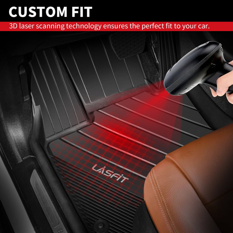 LASFIT LINERS Floor Mats Fits for BMW X4 2019-2024, Custom All Weather TPE Floor Liners, Front & Rear Rows, Black