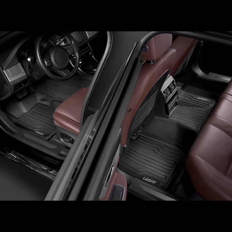 LASFIT LINERS Floor Mats for Jaguar F-pace 2017-2024, All Weather Car Mats TPE Custom Floor Liners, Front & Rear Rows, Black