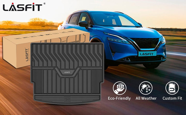 LASFIT LINERS Trunk Mat for Nissan Rogue 2023 2022 2021, All Weather TPE Cargo Liner Custom Fit Cargo Mat, Black