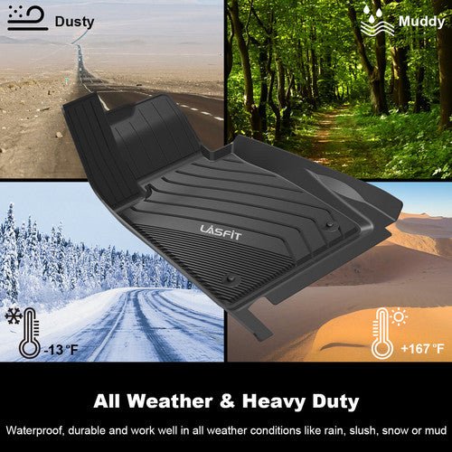 LASFIT LINERS Floor Mats Fit for 2024 2023 2022 2021 Toyota Sienna 7-Passenger All Weather Custom Fit Car Mats Front and Rear Floor Liners, Black