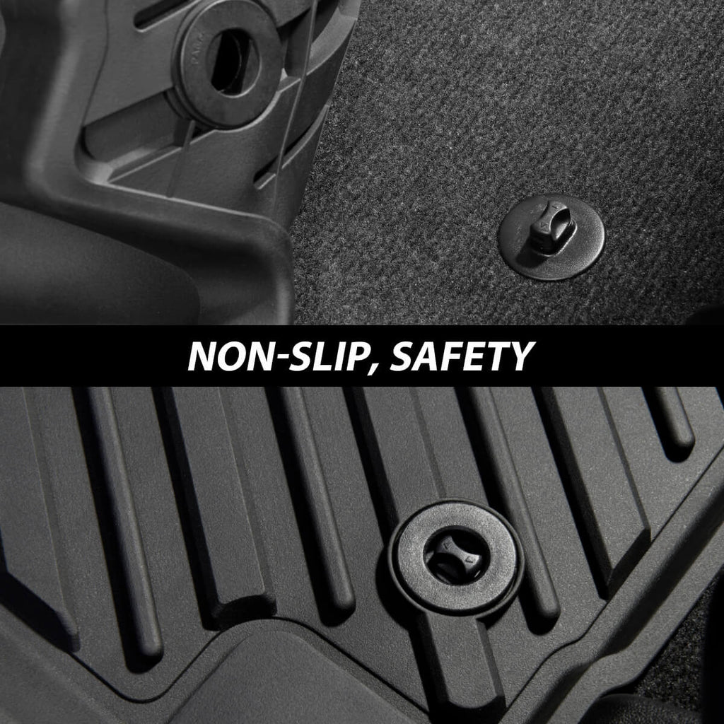 LASFIT LINERS Floor Mats Fit for 2024 2023 2022 2021 Toyota Sienna 8 Passengers All Weather Custom Fit Car Mats Front and Rear Floor Liners, Black